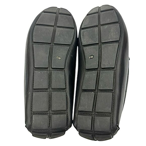 Vince Camuto Black Leather Men’s Driving Moc Pre-Owned EUC Size 14 Medium - Picture 4 of 9
